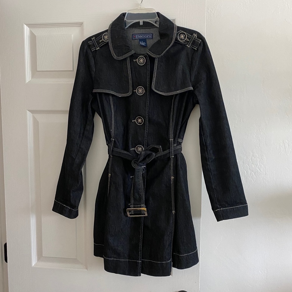 Y2K Denim Trench | Baccini | Vintage